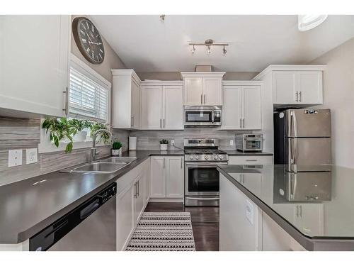 608 Skyview Ranch Grove Ne, Calgary, AB - Indoor Photo Showing Kitchen With Stainless Steel Kitchen With Double Sink