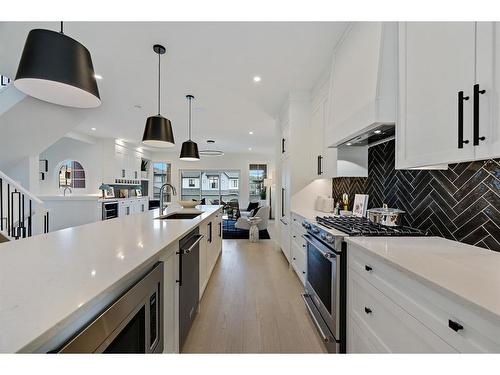 188 Crimson Ridge Place Nw, Calgary, AB - Indoor Photo Showing Kitchen With Stainless Steel Kitchen With Upgraded Kitchen