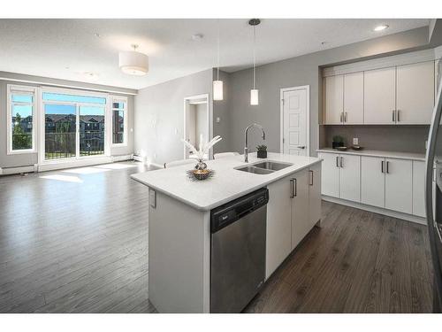 302-6603 New Brighton Avenue Se, Calgary, AB - Indoor Photo Showing Kitchen With Double Sink With Upgraded Kitchen