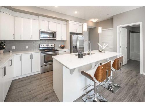 302-6603 New Brighton Avenue Se, Calgary, AB - Indoor Photo Showing Kitchen With Upgraded Kitchen