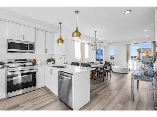 37 Cornerstone Row Ne, Calgary, AB - Indoor Photo Showing Kitchen With Stainless Steel Kitchen With Double Sink With Upgraded Kitchen