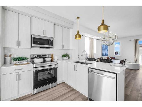 37 Cornerstone Row Ne, Calgary, AB - Indoor Photo Showing Kitchen With Double Sink With Upgraded Kitchen