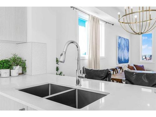 37 Cornerstone Row Ne, Calgary, AB - Indoor Photo Showing Kitchen With Double Sink