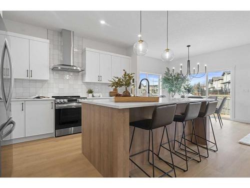 96 Cimarron Springs Circle, Okotoks, AB - Indoor Photo Showing Kitchen With Upgraded Kitchen