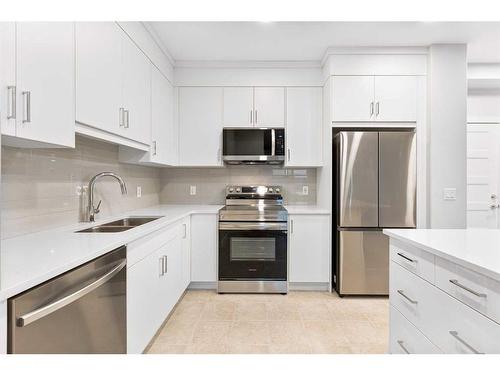 317-125 Wolf Hollow Crescent Se, Calgary, AB - Indoor Photo Showing Kitchen With Double Sink