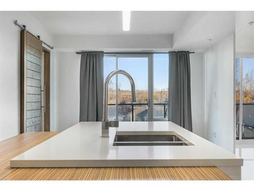 408-1020 9 Avenue Se, Calgary, AB - Indoor Photo Showing Kitchen With Double Sink