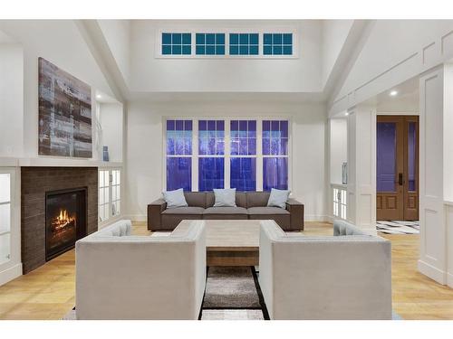 242027 27 Street East, Rural Foothills County, AB - Indoor Photo Showing Living Room With Fireplace