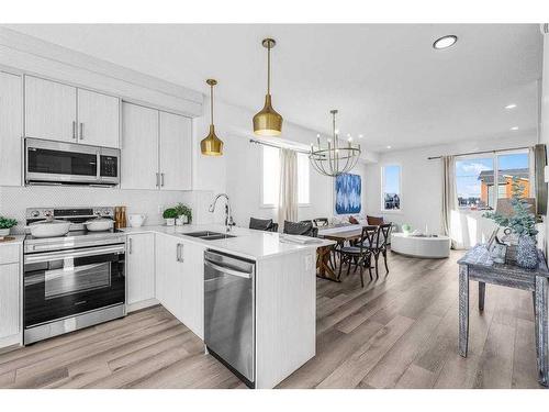 39-29 Cornerstone Row Ne, Calgary, AB - Indoor Photo Showing Kitchen With Stainless Steel Kitchen With Double Sink With Upgraded Kitchen