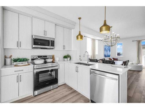 39-29 Cornerstone Row Ne, Calgary, AB - Indoor Photo Showing Kitchen With Double Sink