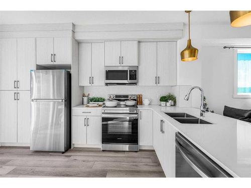 39-29 Cornerstone Row Ne, Calgary, AB - Indoor Photo Showing Kitchen With Stainless Steel Kitchen With Double Sink With Upgraded Kitchen