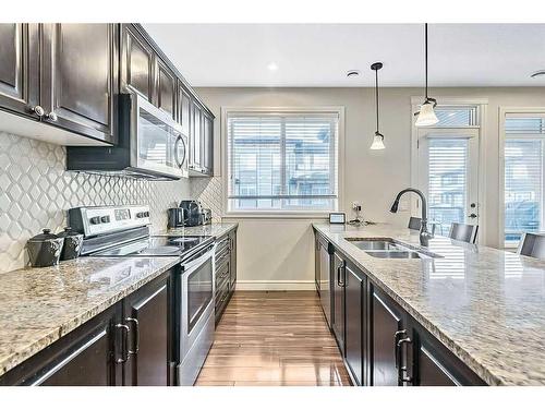 237 Savanna Walk Ne, Calgary, AB - Indoor Photo Showing Kitchen With Double Sink With Upgraded Kitchen