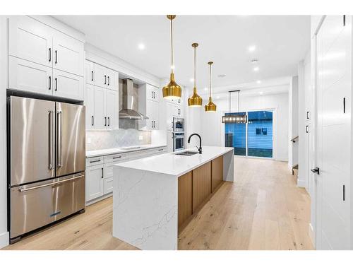 1623 21 Avenue Nw, Calgary, AB - Indoor Photo Showing Kitchen With Stainless Steel Kitchen With Upgraded Kitchen