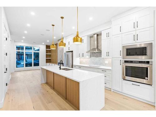 1623 21 Avenue Nw, Calgary, AB - Indoor Photo Showing Kitchen With Double Sink With Upgraded Kitchen