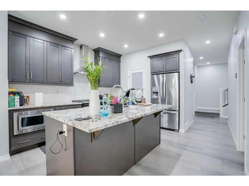 673 Corner Meadows Way Ne, Calgary, AB - Indoor Photo Showing Kitchen With Stainless Steel Kitchen With Upgraded Kitchen