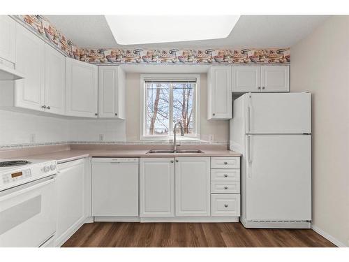 3128-3000 Millrise Point Sw, Calgary, AB - Indoor Photo Showing Kitchen With Double Sink