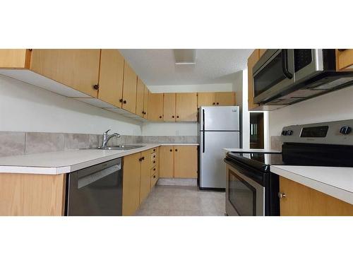 201-6108 53 Street, Olds, AB - Indoor Photo Showing Kitchen With Double Sink