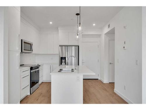 4311-111 Wolf Creek Drive Se, Calgary, AB - Indoor Photo Showing Kitchen With Stainless Steel Kitchen With Double Sink With Upgraded Kitchen