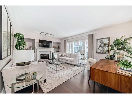 146 Auburn Meadows Walk Se, Calgary, AB - Indoor Photo Showing Living Room With Fireplace