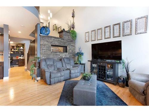 52 Mahogany Heath Se, Calgary, AB - Indoor Photo Showing Living Room With Fireplace