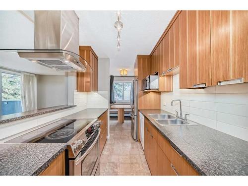 103-312 Cedar Crescent Sw, Calgary, AB - Indoor Photo Showing Kitchen With Double Sink