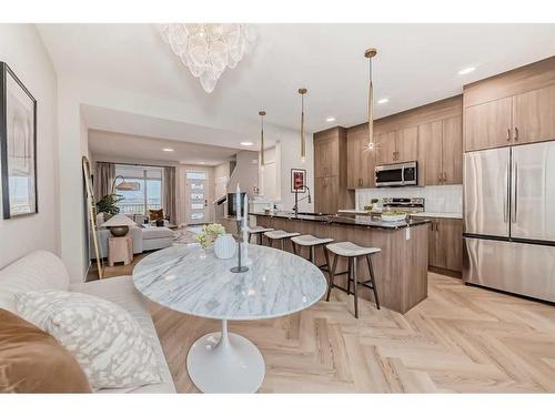 163 Mill Road, Cochrane, AB - Indoor Photo Showing Kitchen With Stainless Steel Kitchen With Upgraded Kitchen