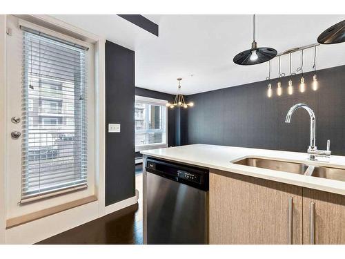 2108-302 Skyview Ranch Drive Ne, Calgary, AB - Indoor Photo Showing Kitchen With Double Sink