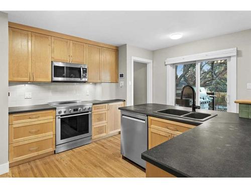 94 Coleridge Road Nw, Calgary, AB - Indoor Photo Showing Kitchen With Double Sink