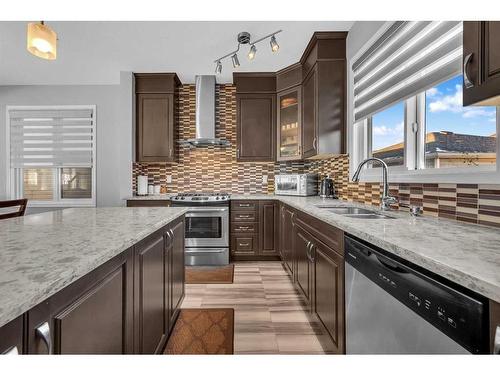 90 Cityscape Terrace Ne, Calgary, AB - Indoor Photo Showing Kitchen With Double Sink With Upgraded Kitchen