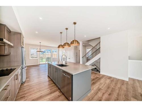 205 Precedence View, Cochrane, AB - Indoor Photo Showing Kitchen With Double Sink With Upgraded Kitchen