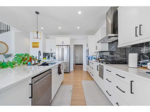 243 Corner Meadows Way Ne, Calgary, AB - Indoor Photo Showing Kitchen With Upgraded Kitchen