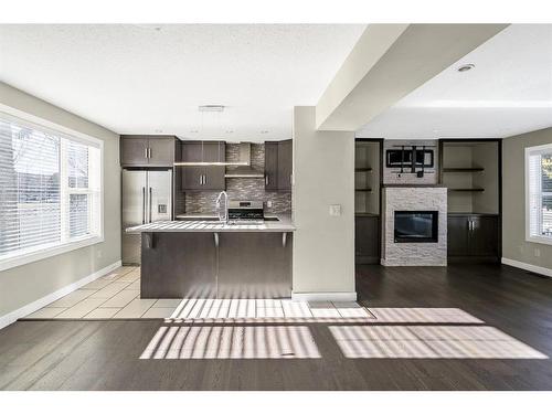 2299 Flanders Avenue Sw, Calgary, AB - Indoor With Fireplace