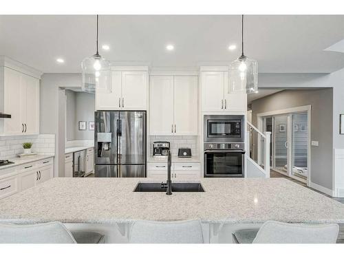 34 Auburn Shores Cape Se, Calgary, AB - Indoor Photo Showing Kitchen With Double Sink With Upgraded Kitchen