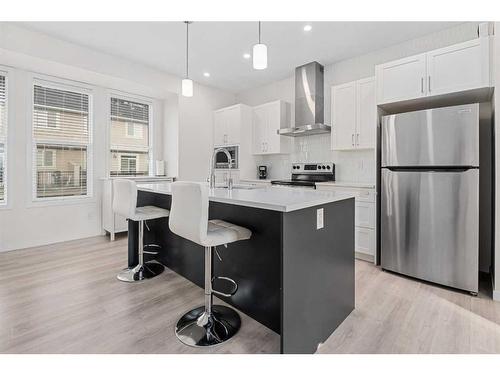 443 South Point Lane Sw, Airdrie, AB - Indoor Photo Showing Kitchen With Stainless Steel Kitchen With Upgraded Kitchen