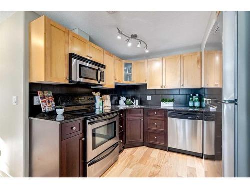 401-728 3 Avenue Nw, Calgary, AB - Indoor Photo Showing Kitchen With Stainless Steel Kitchen