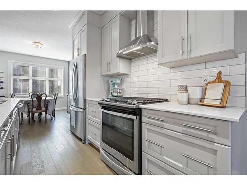 104 Silverado Plains Park Sw, Calgary, AB - Indoor Photo Showing Kitchen With Stainless Steel Kitchen With Upgraded Kitchen