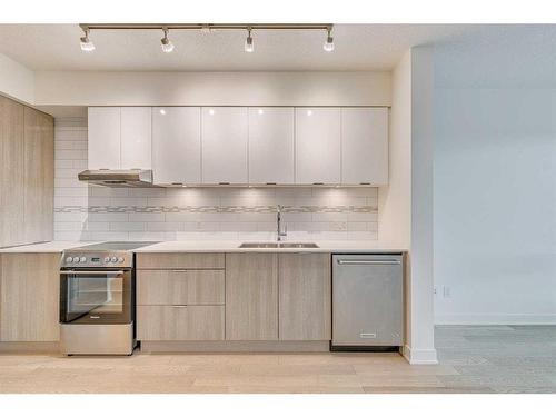 2102-930 6 Avenue Sw, Calgary, AB - Indoor Photo Showing Kitchen With Double Sink