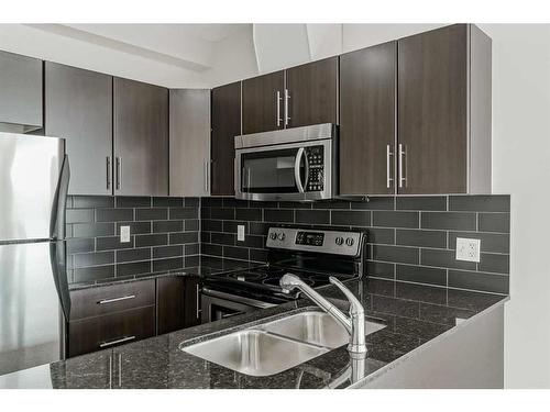 704-325 3 Street Se, Calgary, AB - Indoor Photo Showing Kitchen With Double Sink With Upgraded Kitchen