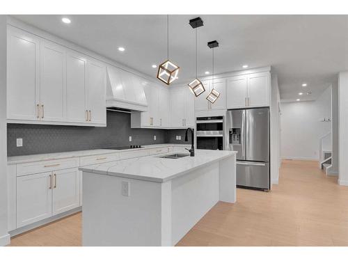 44 Auburn Glen Lane Se, Calgary, AB - Indoor Photo Showing Kitchen With Stainless Steel Kitchen With Upgraded Kitchen