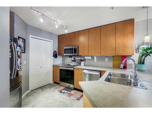 322-5115 Richard Road Sw, Calgary, AB - Indoor Photo Showing Kitchen With Stainless Steel Kitchen With Double Sink