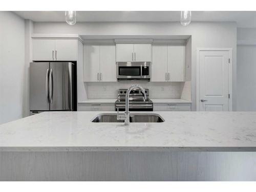 106-300 Harvest Hills Place Ne, Calgary, AB - Indoor Photo Showing Kitchen With Stainless Steel Kitchen With Double Sink With Upgraded Kitchen