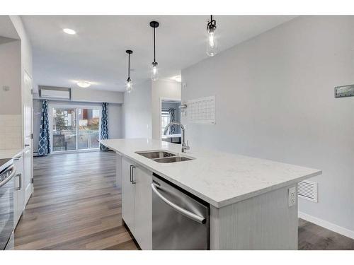 106-300 Harvest Hills Place Ne, Calgary, AB - Indoor Photo Showing Kitchen With Double Sink With Upgraded Kitchen