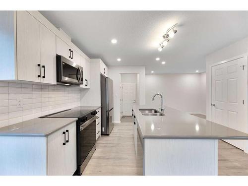 1017 Southwinds Greens Sw, Airdrie, AB - Indoor Photo Showing Kitchen With Double Sink With Upgraded Kitchen