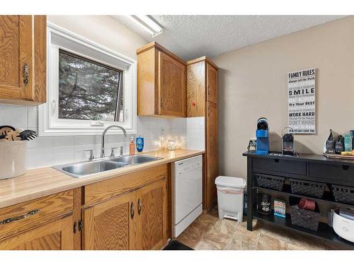 141 Spring Haven Mews Se, Airdrie, AB - Indoor Photo Showing Kitchen With Double Sink