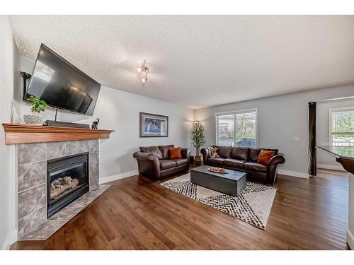 37 Everhollow Park Sw, Calgary, AB - Indoor Photo Showing Living Room With Fireplace