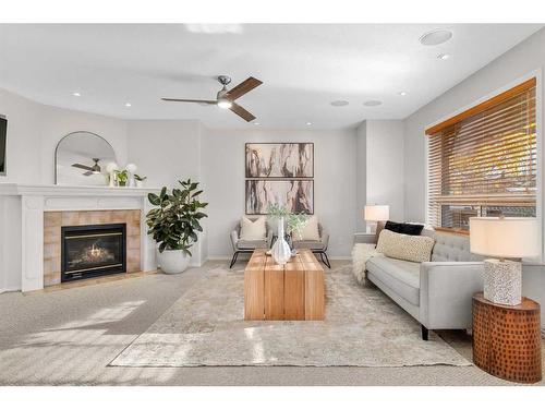 267 Coventry Court Ne, Calgary, AB - Indoor Photo Showing Living Room With Fireplace