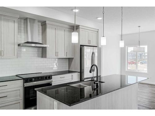 17 Creekstone Place Sw, Calgary, AB - Indoor Photo Showing Kitchen With Stainless Steel Kitchen With Double Sink With Upgraded Kitchen