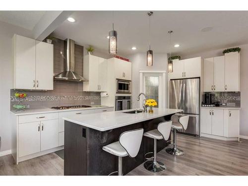 102 Hillcrest Heights Sw, Airdrie, AB - Indoor Photo Showing Kitchen With Stainless Steel Kitchen With Upgraded Kitchen