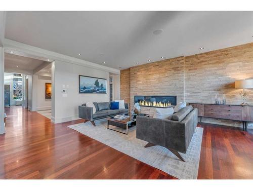 3209 5 Street Nw, Calgary, AB - Indoor Photo Showing Living Room With Fireplace