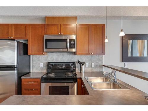 305-108 15 Avenue Se, Calgary, AB - Indoor Photo Showing Kitchen With Double Sink