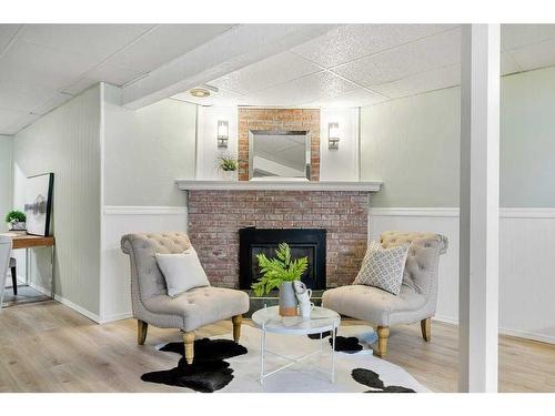 544 Brookpark Drive Sw, Calgary, AB - Indoor With Fireplace